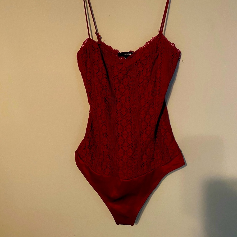 Lace Maroon Romper